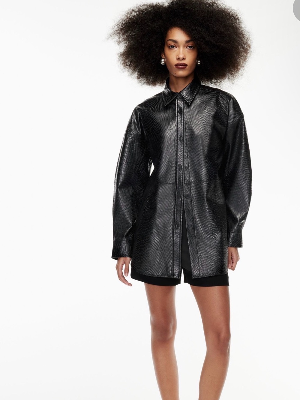 Babaton Aritzia Pelli shirt vegan Leather Shirt Jacket